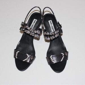 Karl Lagerfeld Black Snakeskin Sandals - size 9